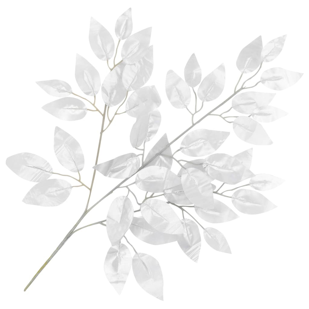 Artificial Leaves Ficus 10 pcs Silver 65 cm